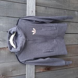 Adidas Women's Grey Turtle Neck Sweatshirt Long Sleeves With Zipper Size S